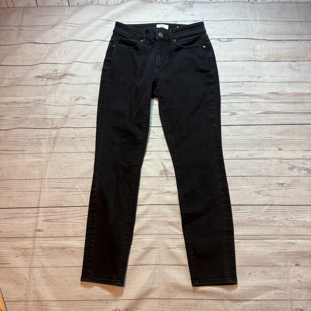 LOFT Curvy Skinny‎ Mid Rise Black Denim Jeans Pants Women's Size 4